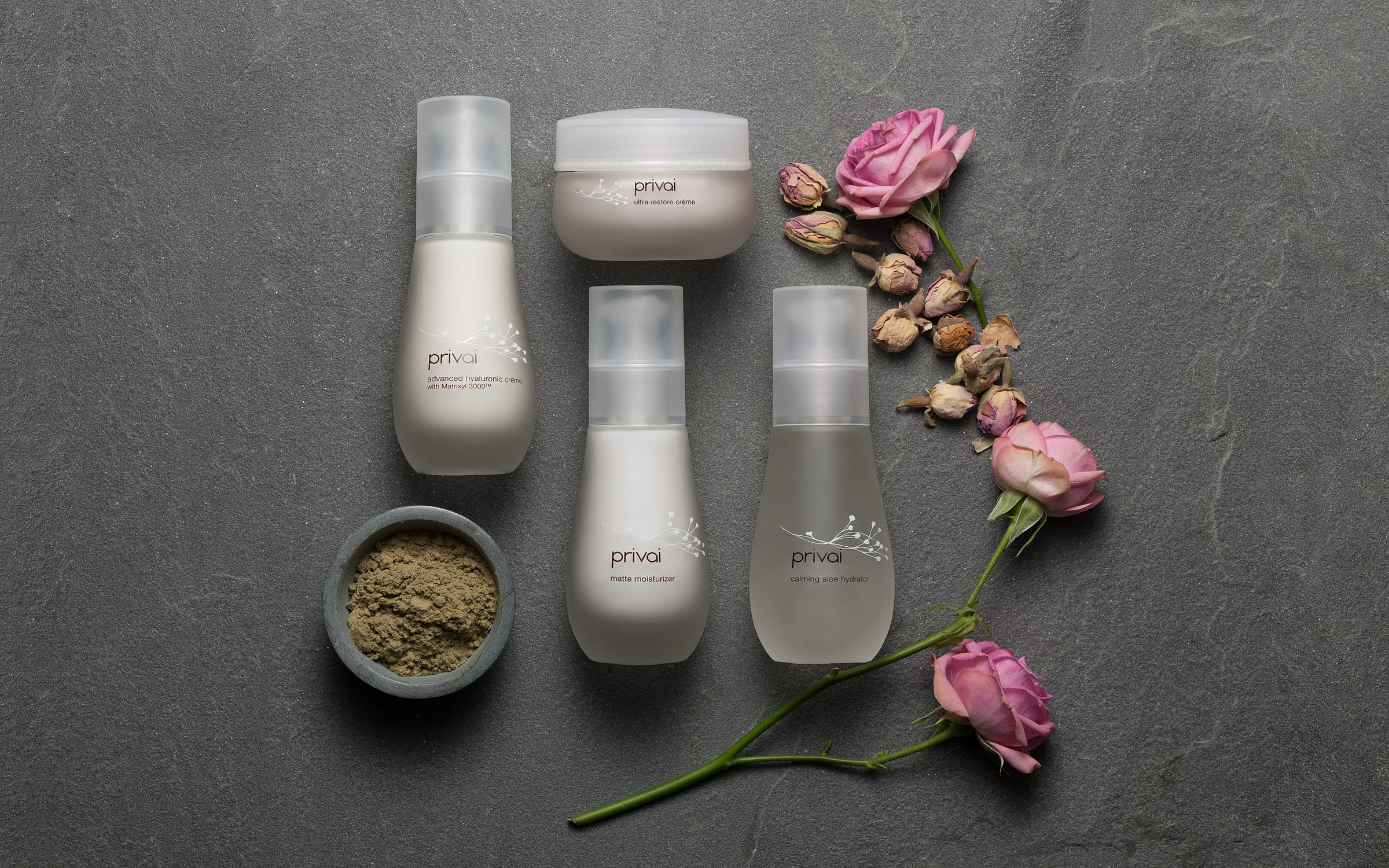 Product Photography Of The Entire Skin Care Line For Privai By Zachary